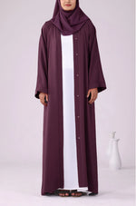 Load image into Gallery viewer, Dark Plum Zoom Abaya