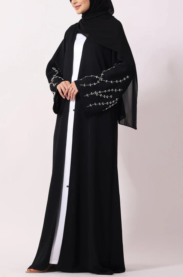 Luxury Jewel Abaya Dress Black