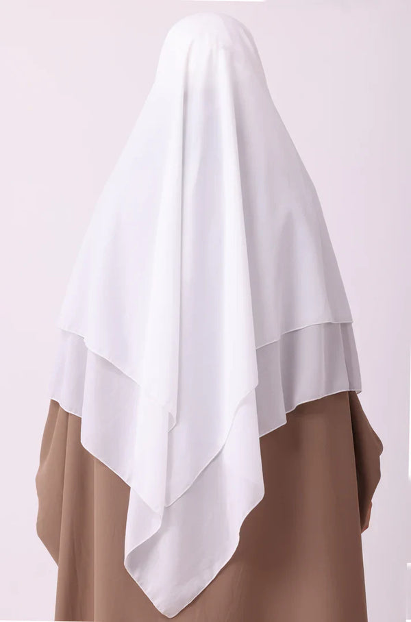 White Georgette Khimar