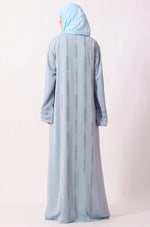 Load image into Gallery viewer, Luxury Floral Abaya Dress Powder Blue