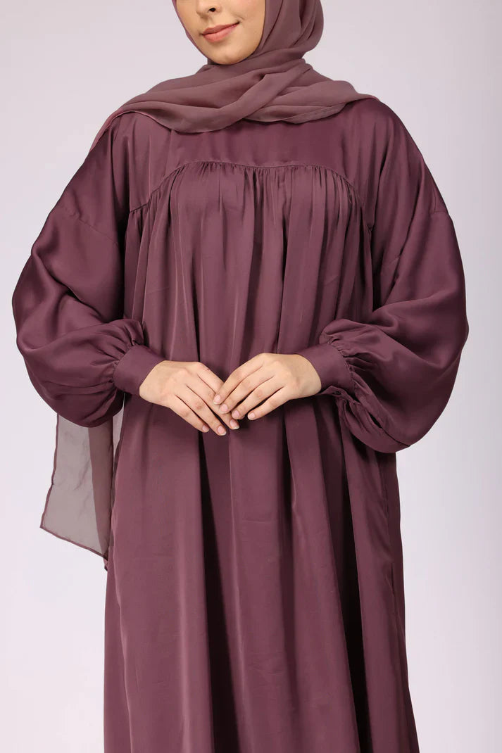 Deep Blush Nida Abaya Dress