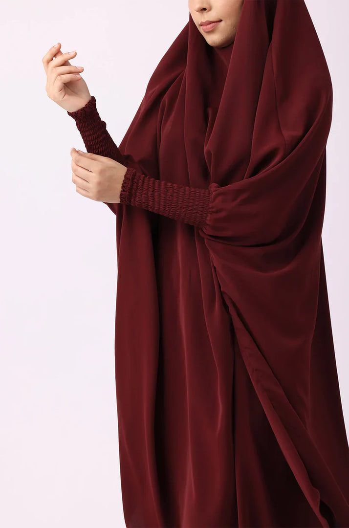 Maroon Jilbab   02 Piece / Prayer Set