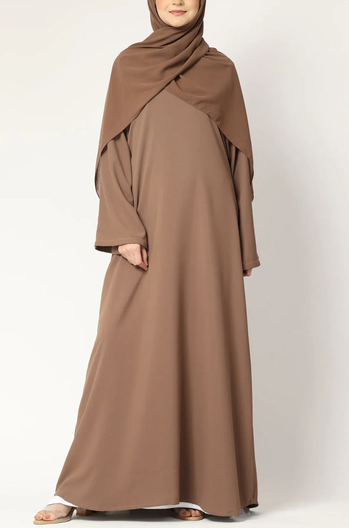 Elegant  Modest Maxi Dress with Flared Sleeves – Abaya Style for Muslim