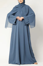 Load image into Gallery viewer, Elegant  Modest Maxi Dress with Flared Sleeves – Abaya Style for Muslim