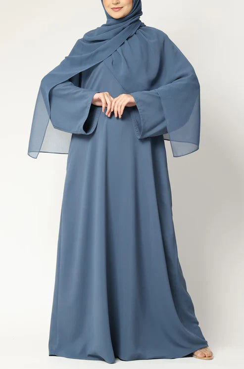 Elegant  Modest Maxi Dress with Flared Sleeves – Abaya Style for Muslim