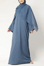 Load image into Gallery viewer, Elegant  Modest Maxi Dress with Flared Sleeves – Abaya Style for Muslim