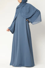 Load image into Gallery viewer, Elegant  Modest Maxi Dress with Flared Sleeves – Abaya Style for Muslim
