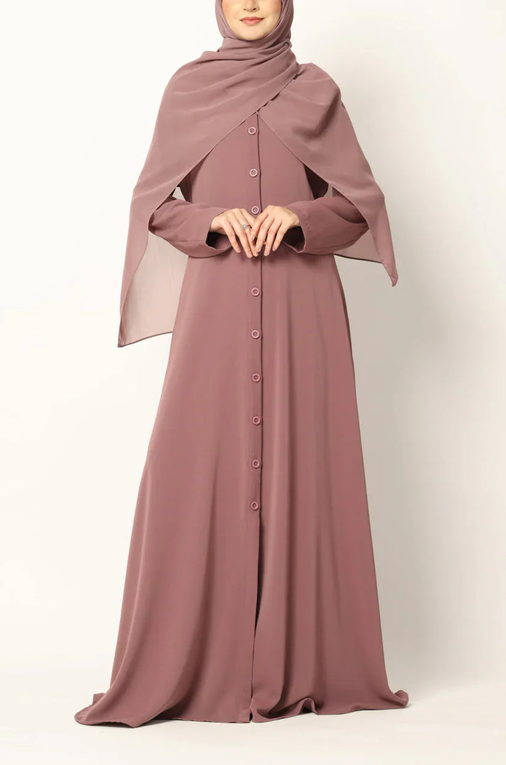 Simple Flared Abaya with Buttons