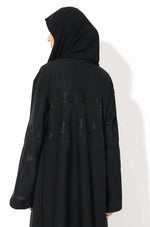 Load image into Gallery viewer, Black Crystal Embroidered Abaya